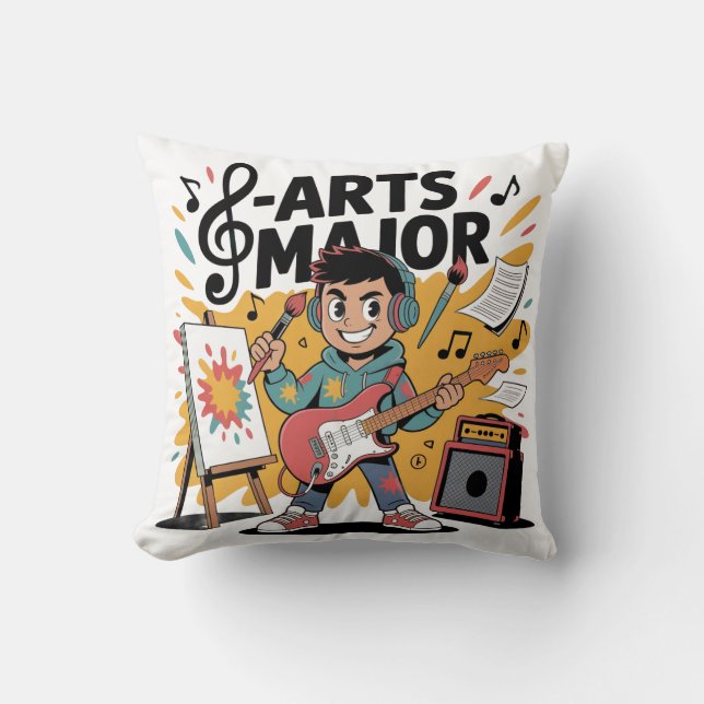 Arts Major Boy - Illustration Unique Creation Cushion (Front)