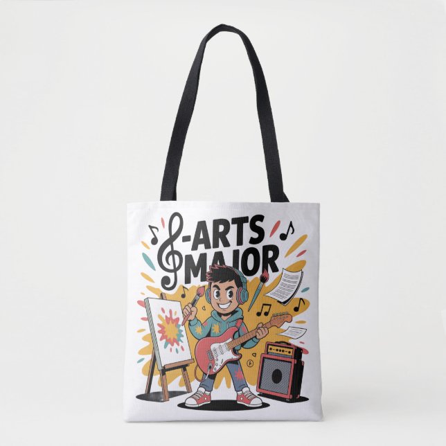 Arts Major Boy - Illustration Unique Creation Tote Bag (Front)