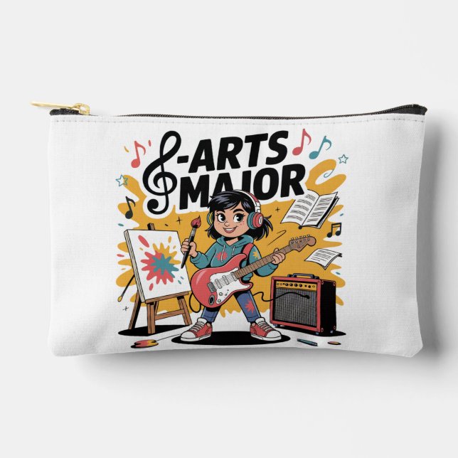Arts Major Cartoon Illustration - Unique Creative  Accessory Pouch (Front)