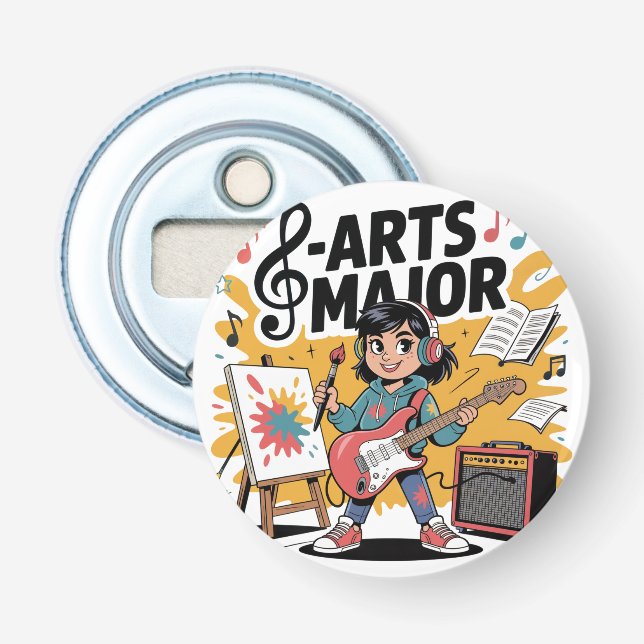 Arts Major Cartoon Illustration - Unique Creative  Bottle Opener (Front)