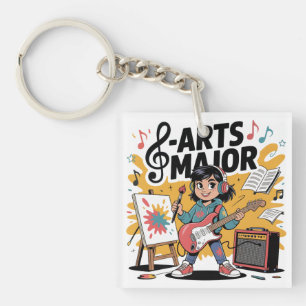 Arts Major Cartoon Illustration - Unique Creative  Key Ring