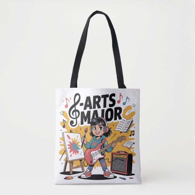 Arts Major Cartoon Illustration - Unique Creative  Tote Bag (Front)