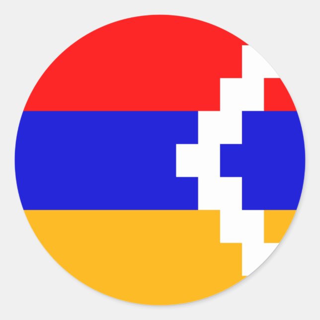 Artsakh (Nagorno-Karabakh) Flag Classic Round Sticker (Front)