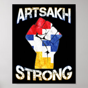 Artsakh Strong Defend Artsakh Armenia Flag Protest Poster