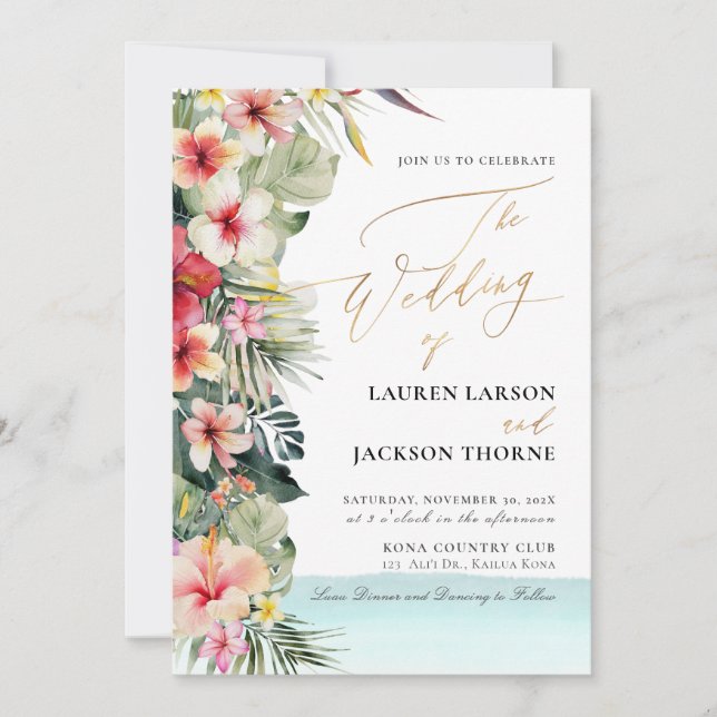 ArtsApp Chic Tropical Paradise Wedding Invitation (Front)