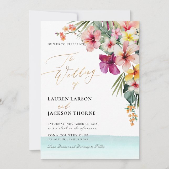 ArtsApp Chic Tropical Paradise Wedding Invitation (Front)