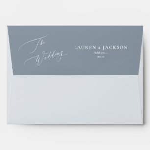 ArtsApp Dusty Blue Calligraphy Wedding DIY Colour Envelope