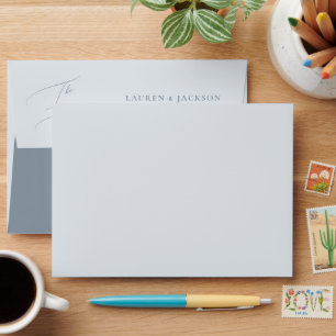 ArtsApp Dusty Blue Calligraphy Wedding DIY Colour Envelope