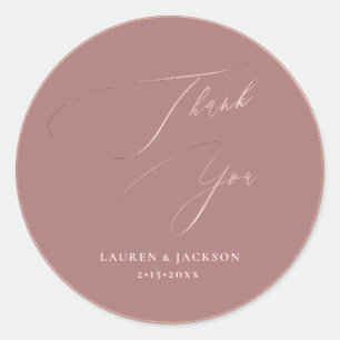 ArtsApp Dusty Rose Gold Thank You DIY Colour Classic Round Sticker