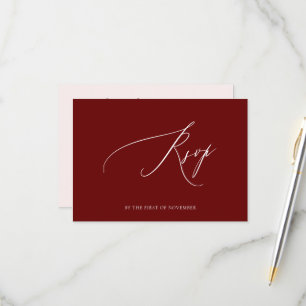 ArtsApp Elegant Burgundy RSVP Luxe Calligraphy Card