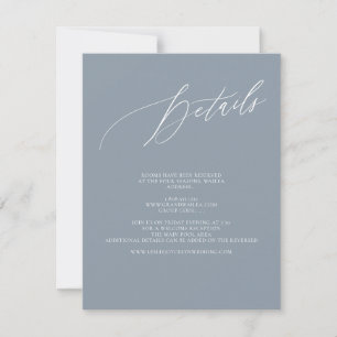 ArtsApp Elegant Dusty Blue Details Calligraphy RSVP Card