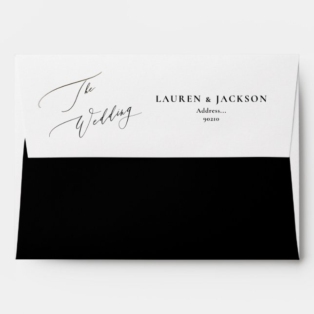 ArtsApp Elegant Luxe Calligraphy Wedding Envelope (Back (Top Flap))