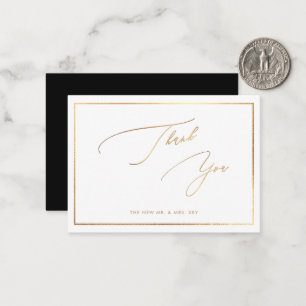 ArtsApp Faux Gold Luxe Calligraphy Thank You Card