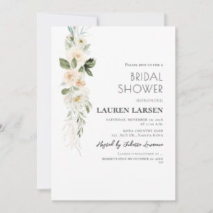 ArtsApp H2 Alabaster Cream Roses and Foliage Invitation