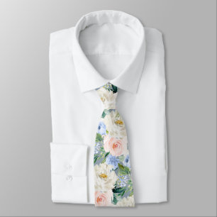 ArtsApp H2  Blush Blue Roses Wedding Tie