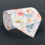 ArtsApp H2  Blush Pink Roses Wedding Tie<br><div class="desc">ArtsApp wedding neck tie -- blush pink watercolor roses,  dusty blue eucalyptus foliage and white daisies.  DIY blush pink background colour.  All elements are editable. Copyright © 2023 ArtsApp™. All rights reserved.</div>