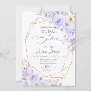 ArtsApp H2 Dusty Purple Roses Bridal Shower Invitation