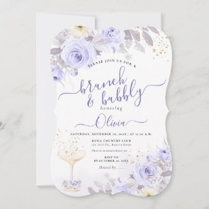 ArtsApp H2 Dusty Purple Roses Brunch Bubbly Invitation