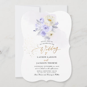 ArtsApp H2 Dusty Purple Roses Wedding Invitation