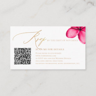 ArtsApp Paradise Shore QR Code Faux Gold RSVP Enclosure Card