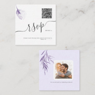 ArtsApp QR Code RSVP Watercolor Purple Rose Card