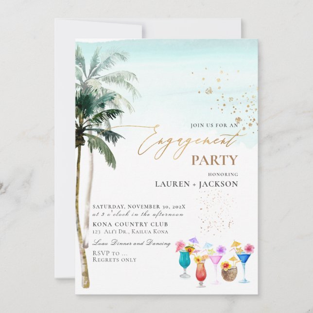 ArtsApp Tropical Paradise Breeze Palms Invitation (Front)