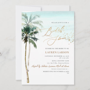 ArtsApp Tropical Paradise Faux Gold Calligraphy Invitation