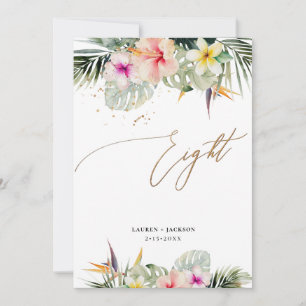 ArtsApp Tropical Paradise Faux Gold Table Eight Invitation