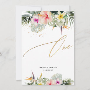 ArtsApp Tropical Paradise Faux Gold Table One Invitation