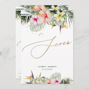 ArtsApp Tropical Paradise Faux Gold Table Seven Invitation