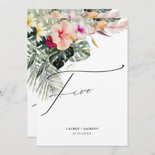ArtsApp Tropical Paradise Gold Dust Table Five Invitation