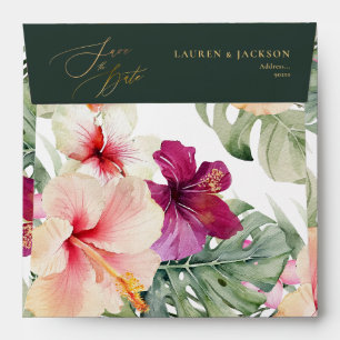 ArtsApp Tropical Paradise Hibiscus Wedding Envelope