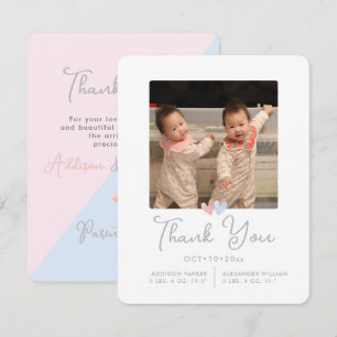 ArtsApp Twins Shower Thank You+Birth Announcement