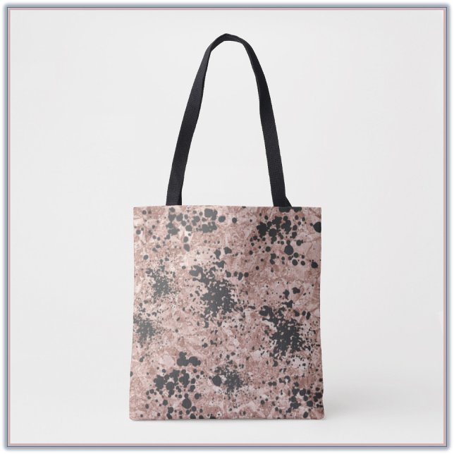 Artsy Abstract Black Paint Splatter Tote Bag (Creator Uploaded)
