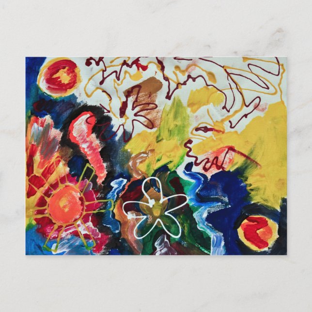 Artsy, abstract bohemian art postcard (Front)