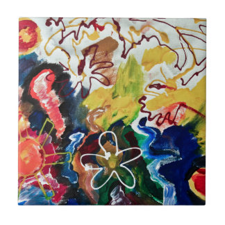 Artsy, abstract bohemian art tile