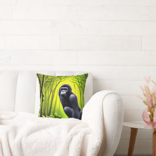 Artsy Abstract Jungle Gorilla Cushion