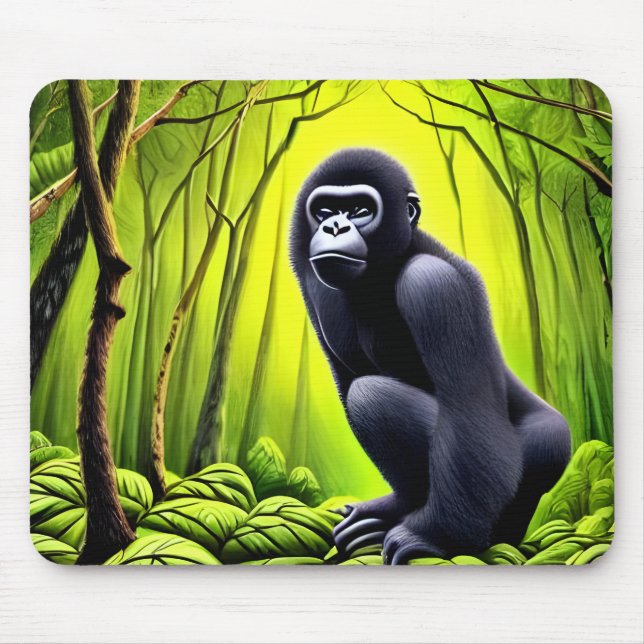 Artsy Abstract Jungle Gorilla Mouse Mat (Front)
