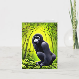 Artsy Abstract Jungle Gorilla Thank You Card