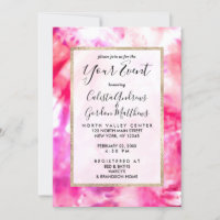 Artsy Abstract Summer Neon Pink Purple Tie Dye