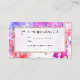 Artsy Abstract Summer Pink Purple Orange Tie Dye Appointment Card