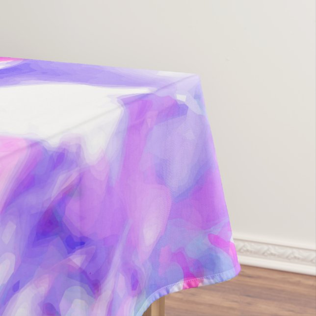 Artsy Abstract Summer Pink Purple Orange Tie Dye Tablecloth (In Situ)