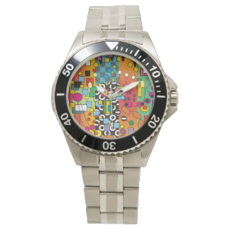 Artsy Abstract Watch Multicolored
