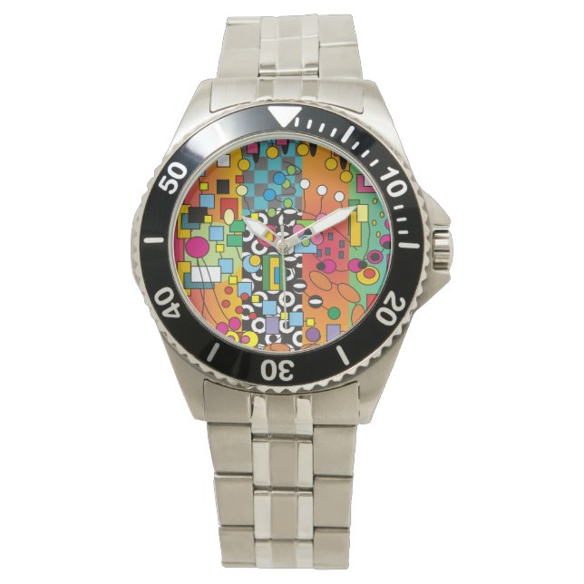 Artsy Abstract Watch Multicolored (Front)