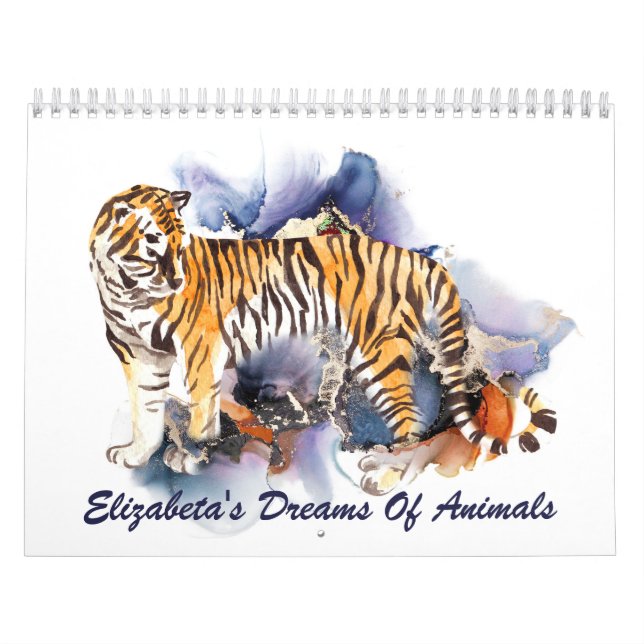 Artsy Animals In Watercolor And Ink Calendar (Cover)