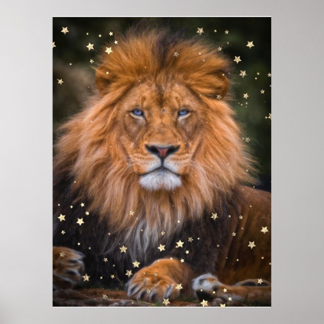 *~* Artsy AP23 Artistic Celestial  SOFT Brown LION Poster (Front)