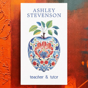 Artsy Apple Teacher and Tutor Business Cards