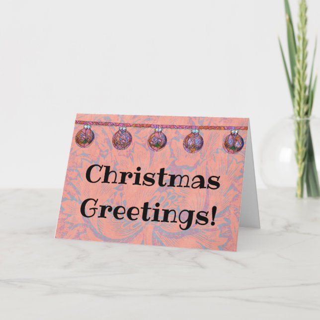 Artsy Art Deco Christmas Holiday Greetings Card (Front)