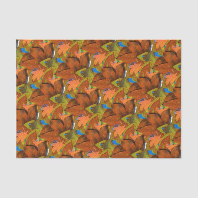 Artsy Autumn Leaves Tissue Paper (Front)