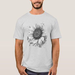 Artsy B&W Sunflower T-Shirt